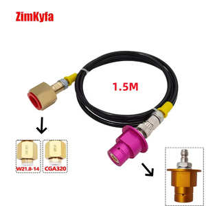 SODA Terra DUO Art to External Co2 Tank Fill <b>Adapter</b> Hose Kit Fit Sodastream With W21.8-14 or CGA320 Connector - Product Image 1