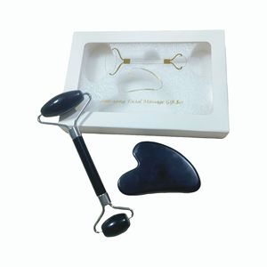 ชุดลูกกลิ้งนวดหน้าและกัวซาหินออบซิเดียนสีดำพร้อมกล่อง - Product Image 1
