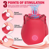 Vibrateur en forme de rose rechargeable par USB pour femmes avec 10 vitesses de vibration, étanche IPX6, en silicone et ABS, jouet sexuel lavable