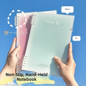 Carnet à feuilles mobiles dégradé rose <span class=keywords><strong>clair</strong></span>/bleu <span class=keywords><strong>clair</strong></span>/violet, simple, confortable à tenir, esthétique, ligné et détachable - Product Image 1