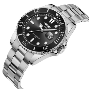 Montre à quartz classique pour homme NIBOSI 2705, bracelet en acier inoxydable bicolore or et argent, lumineuse, étanche, montre-bracelet pour homme d'affaires - Product Image 3
