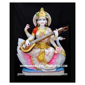 Estatua de mármol tallado de Saraswati - Product Image 1