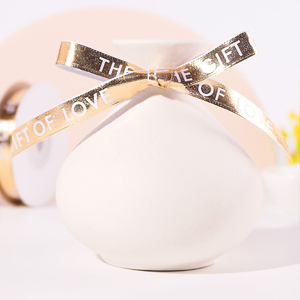 1Cm Chiều Rộng Bán Buôn Đầy Đủ In Ấn Vàng Dập Tùy Chỉnh Valentine Ngày Tình Yêu Hoa Bao Bì Polyester Ribbon - Product Image 5