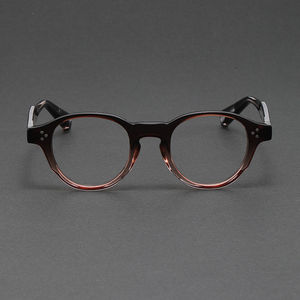 Nuevo hombre elegante marcos de ojos Anti luz azul transparente marrón TR90 aleación redonda insertar Monture De Lunettes Optiques - Product Image 5