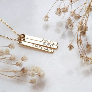 Collier Pendentif Géométrique Long Personnalisé le Plus Populaire en Acier Inoxydable, Simple, DIY, avec Plaque Gravée Nom Personnalisable - Product Image 4