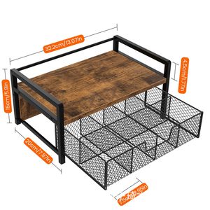 Estante de especias de madera para interiores y exteriores, estante de almacenamiento de condimentos de hierro y madera, estante de exhibición escalonado, estante de almacenamiento de madera maciza - Product Image 5