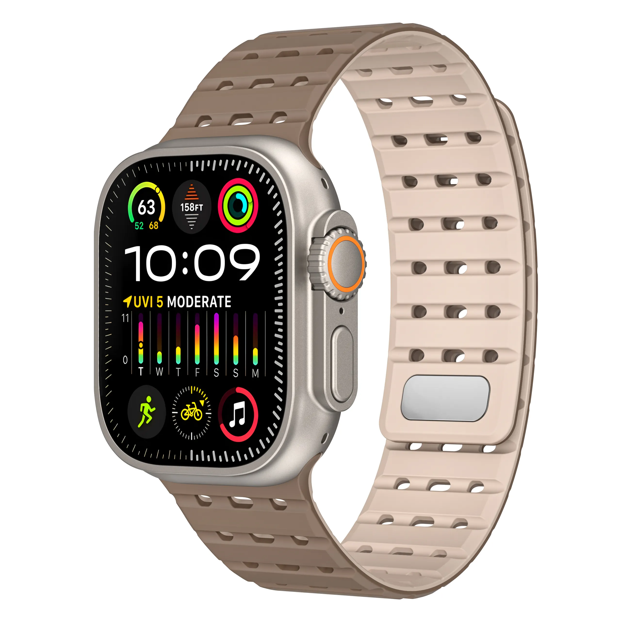 Nieuwe Dual Color Fashion Strap Voor Iwatch Ademend Gat Magnetische Siliconen Horlogeband Sport