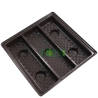 Barquette en plastique de qualité alimentaire, carrée, marron, pour pâtisserie, bonbons, chocolat de luxe, emballage