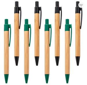 promotional Recycled classic natural bamboo tube with plastic head ballpoint pen for wholesale