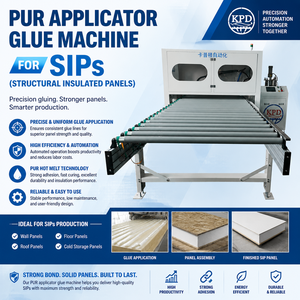 Machine à coller automatisée pour panneaux sandwich grand format pour panneaux muraux et de toiture en XPS, PS, <span class=keywords><strong>mousse</strong></span>, OSB, SIP, fibres-<span class=keywords><strong>ciment</strong></span> - Product Image 1
