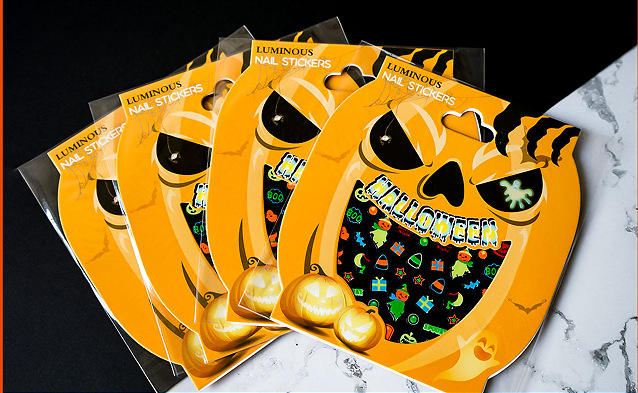 Halloween Nail Stickers (20 Unique Designs with Card Packaging)