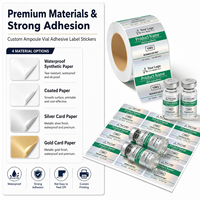 Autocollants personnalisés pour bouteilles 2ml 3ml 6ml, rouleau entier d'étiquettes pour flacons de médicaments, impression holographique, imperméables et résistants à l'eau