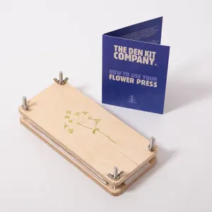 Benutzer definierte Laser gravur Druck Blumen presse Kit aus Holz für Kinder Erwachsene