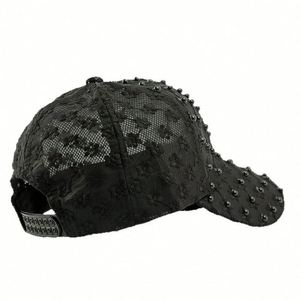 New Arrival Spring Summer Ethnic Pearl Flower Breathable Lace Design Baseball Cap for Women <b>Sunscreen</b> Trendy Beach Sport Sun Hat - Product Image 5