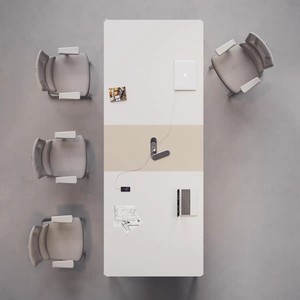 โต๊ะประชุมสไตล์โมเดิร์นมินิมอล สีขาวอบอุ่น สีกากี JM-T28 โต๊ะประชุมสำนักงาน โต๊ะยาว โต๊ะฝึกอบรม - Product Image 2