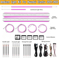 Kit d'accessoires d'éclairage ambiant LED dynamique pour l'intérieur de voiture Hyundai Elantra 2021+