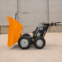 Brouette à essence 300 kg, mini-dumper 4x4 motorisé pour chantier de construction
