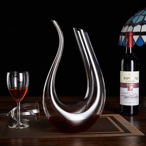 Decantador de vino en forma de U de cristal hecho a mano, accesorios de vino tinto, Carafe, regalo de Navidad, Casa, bar, 1500ml, superventas en línea - Product Image 3
