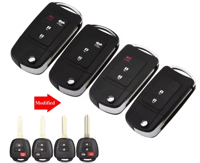 For 2/3/4 Button Modified Car Key Shell for Toyota CAMRY Corolla YARIS Vios Prado TOY43 Blade Fob Flip Remote Case Replacement