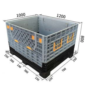 SHUNMEI 1200x1000x800mm Ağır Hizmet Tipi Plastik Euro Palet Katlanır Konteyner Katlanabilir İstiflenebilir Film Kaplı Sağlam Kutu Lojistik - Product Image 4