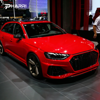 Bumper Depan Berkualitas Tinggi New Pharri untuk Audi A4 Upgrade ke Gaya RS4 2021 dengan Grille Sarang Lebah dan Lip Depan Model Sekrup, Universal Fitment