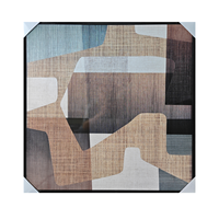 Peinture à l'huile sur toile de style minimaliste moderne Design d'usine personnalisé avec cadre noir Décoration murale en matériau PS