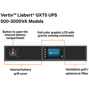 Sistema de Alimentación Ininterrumpida (UPS) Vertiv Liebert con Batería de Litio GXT5-1500LVRT2UXL 500W/750W/1KW/1500W/2KW/3KW UPS en Línea para Sistemas de Seguridad Monofásico - Product Image 3
