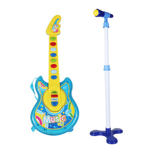 Juego de Guitarra Eléctrica de Juguete para Niños al por Mayor con Soporte y Micrófono, Instrumento Musical de Juguete para Niños - Product Image 1