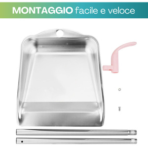 Paletta per Rifiuti in Metallo Zincato 86Cm con Manico Ergonomico e Gancio per Appendere - Product Image 4