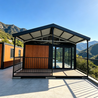 Maison conteneur de luxe moderne pliable et extensible 20ft 40ft, étanche, isolée, insonorisée, résistante aux ouragans, avec fenêtre panoramique pour