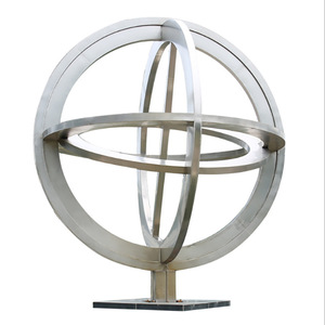 Escultura Abstracta de Globo Terráqueo en Acero Inoxidable, Moderna, para Decoración de Jardín o Parque, de Montaje en Suelo - Product Image 2