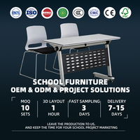 Table de séminaire pliante blanche personnalisée avec roulettes et panneau noir pour réunions de bureau, salles de formation, salles de classe et collaboration