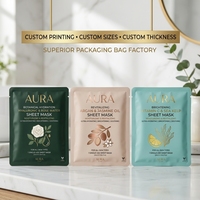 Pochette d'emballage cosmétique personnalisée en PET/AL/PE mat, thermoscellée sur trois côtés, haute résistance à l'humidité et à la lumière, pour produits faciaux