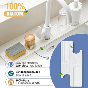 <span class=keywords><strong>Plateau</strong></span> de robinet en pierre Rectangle absorbant l'eau de terre de diatomées écologique à séchage rapide de longue taille pour salle de bain - Product Image 4