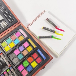 GF Populaire – Coffret de 79 pièces de fournitures artistiques en bois pour enfants, idéal pour le <span class=keywords><strong>dessin</strong></span>, la <span class=keywords><strong>peinture</strong></span> et la coloration – Vente en gros - Product Image 2