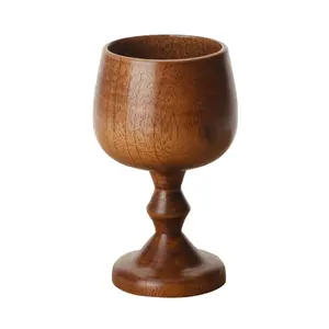 Hot Selling 2017 Classical Traditional Wooden Wine Cup Custom Logo Goblet