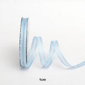 Cinta de Organza de Poliéster con Borde Festoneado a Rayas de 1 cm y 25 Yardas, Delicada y Elegante, para Envolver Regalos de Boda y Ramos de Novia - Product Image 4