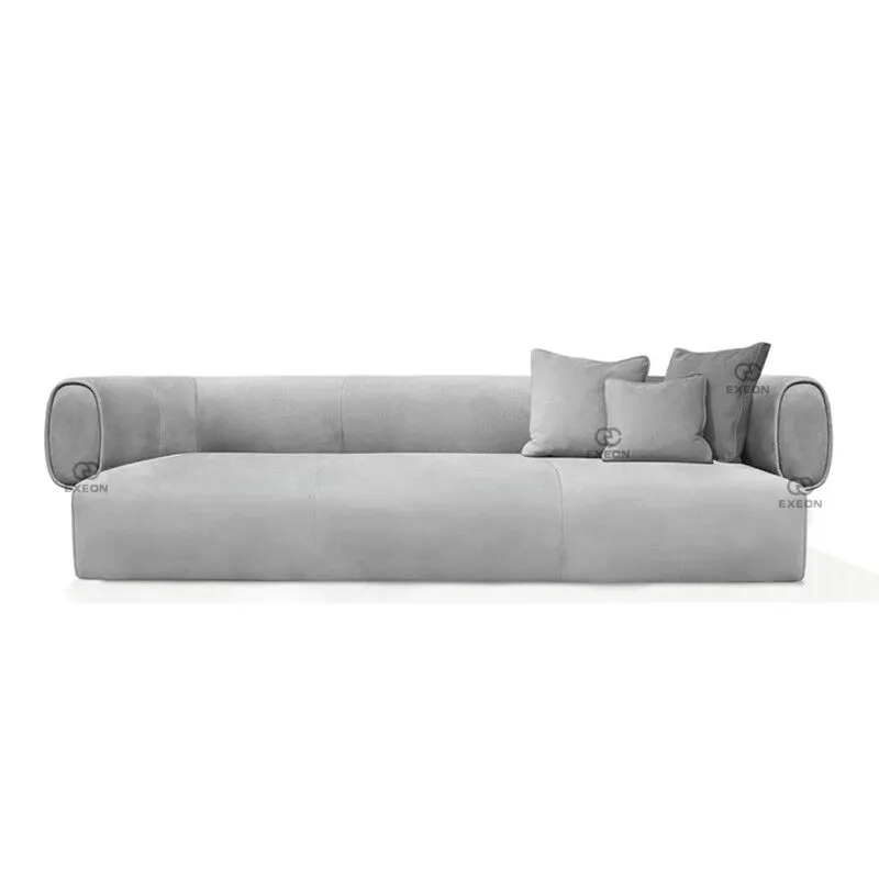 Pemasok Langsung Sofa Lobi Kustom Sofa Perabotan Vila Modern Set Sofa Italia Ruang Tamu Kulit Desainer Mewah