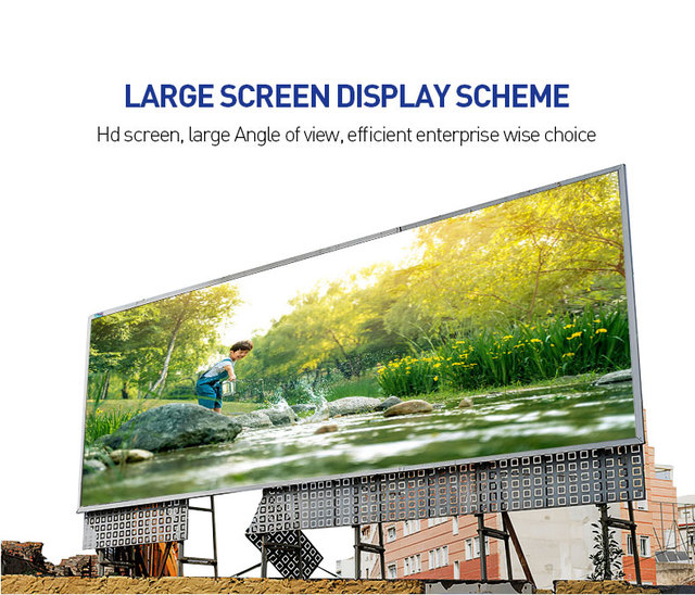 P6 P8 P10 Outdoor LED Display 7000 Nits High Brightness Wide Viewing Angle Pole Mounted Large Splicing Screen for Advertising