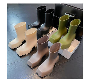 Chaussures de <span class=keywords><strong>marche</strong></span> de Style <span class=keywords><strong>Paris</strong></span> pour femmes, bottes décontractées à semelle épaisse en caoutchouc de pluie - Product Image 5