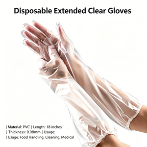 <span class=keywords><strong>Gants</strong></span> de sécurité jetables CPE extra-longs de 50 cm, épaissis, imperméables et résistants à l'huile, pour la vaisselle et la maison, à couverture complète du bras - Product Image 1