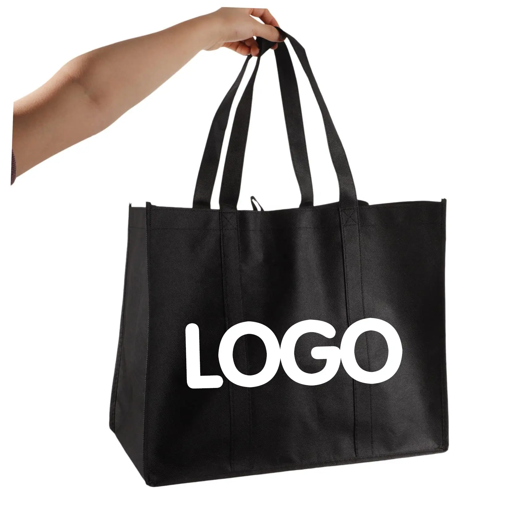 Reasonable Price Foldable Plain Non-Woven Fabric Portable Bag Wear-Resistant Flat Bottom Best Simple Non-Woven Bag With Handles