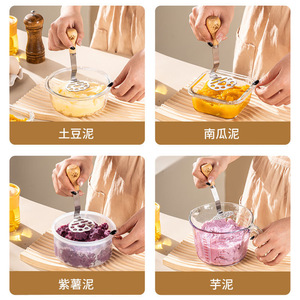 Presse à purée de pommes de terre en acier inoxydable, presse verticale, presse à pommes de terre multifonctionnelle, outil pour compléments alimentaires pour bébés - Product Image 3