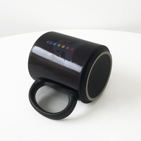 Chakra vente en gros 11oz magique chaleur changeante tasse à café noire tasse en céramique avec poignée tasse imprimée