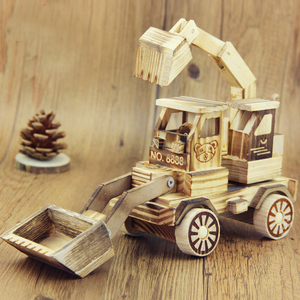 Juguete Educativo de Madera Ruso para Niños, Vehículo de Juguete, Camión Volquete y Tren - Product Image 2