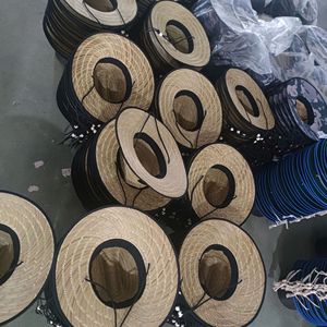 <span class=keywords><strong>Sombrero</strong></span> de Paja Panamá con Borde Ancho y Diseño Hueco, Impresión Serigrafiada, Unisex, para Playa, Pesca y Actividades al Aire Libre - Product Image 5