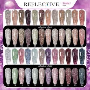 JTING – Nouvelle collection de gels réfléchissants innovants, coffret avec livre de couleurs élégant offert, 24 couleurs de vernis à ongles gel disco réfléchissants ultra-brillants - Product Image 4
