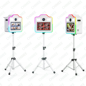Ligero 15,6 "Pantalla táctil Fotomatón Máquina Selfie Trípode Dslr Fotomatón Kiosco con <span class=keywords><strong>dos</strong></span> luces de relleno y tiras de luz RGB - Product Image 3