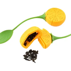 Customized Modern Lemon Shape Food Grade 11G Portable Eco-Friendly <b>Tea</b> Strainer <b>Infuser</b> With Silicone Handle Utensils - Product Image 3