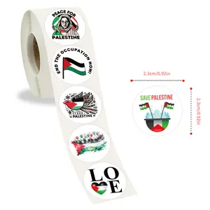 500 pcs/Roll Phone Case Skateboard Notebook Decorative Palestine Car Sticker Flag Stickers